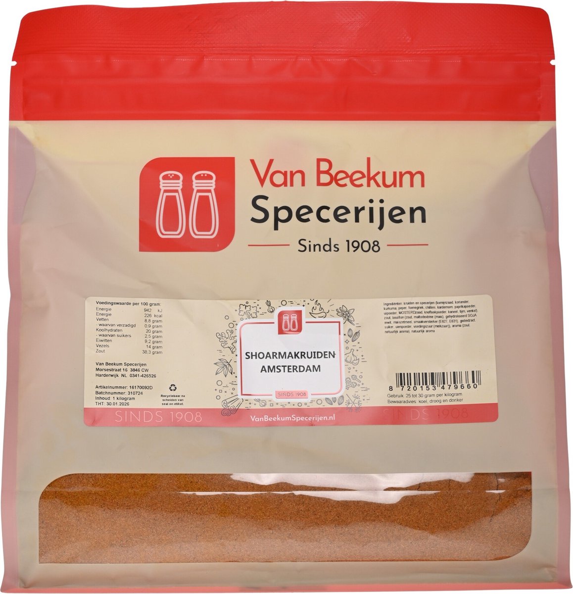 Goedkoopste Van Beekum Specerijen - Shoarmakruiden Amsterdam - 1 KG (hersluitbare stazak