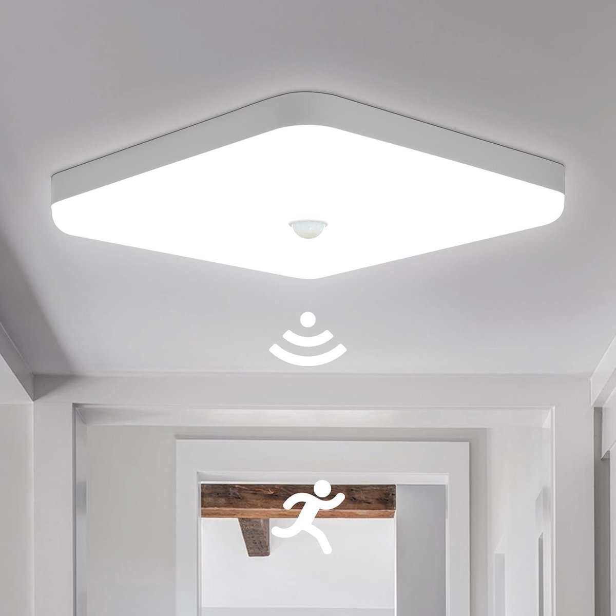 LED Plafondlamp met Bewegingssensor 30W Waterdicht voor Badkamer en Keuken