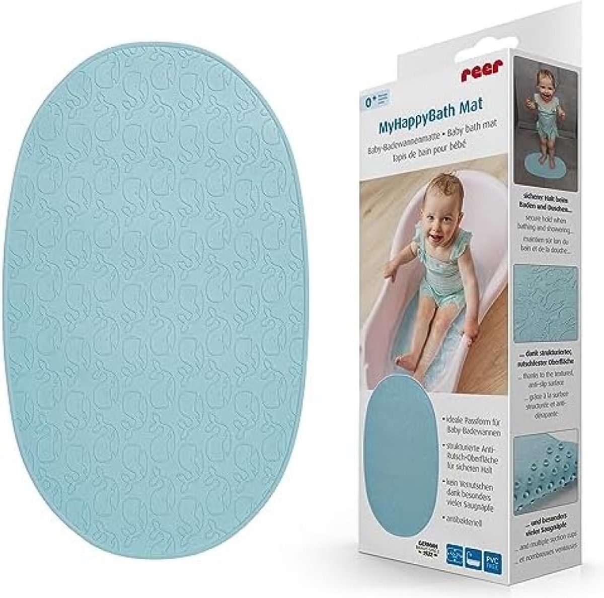 Baby badmat, anti-slip oppervlak met walsmotieven, 42 x 25 cm