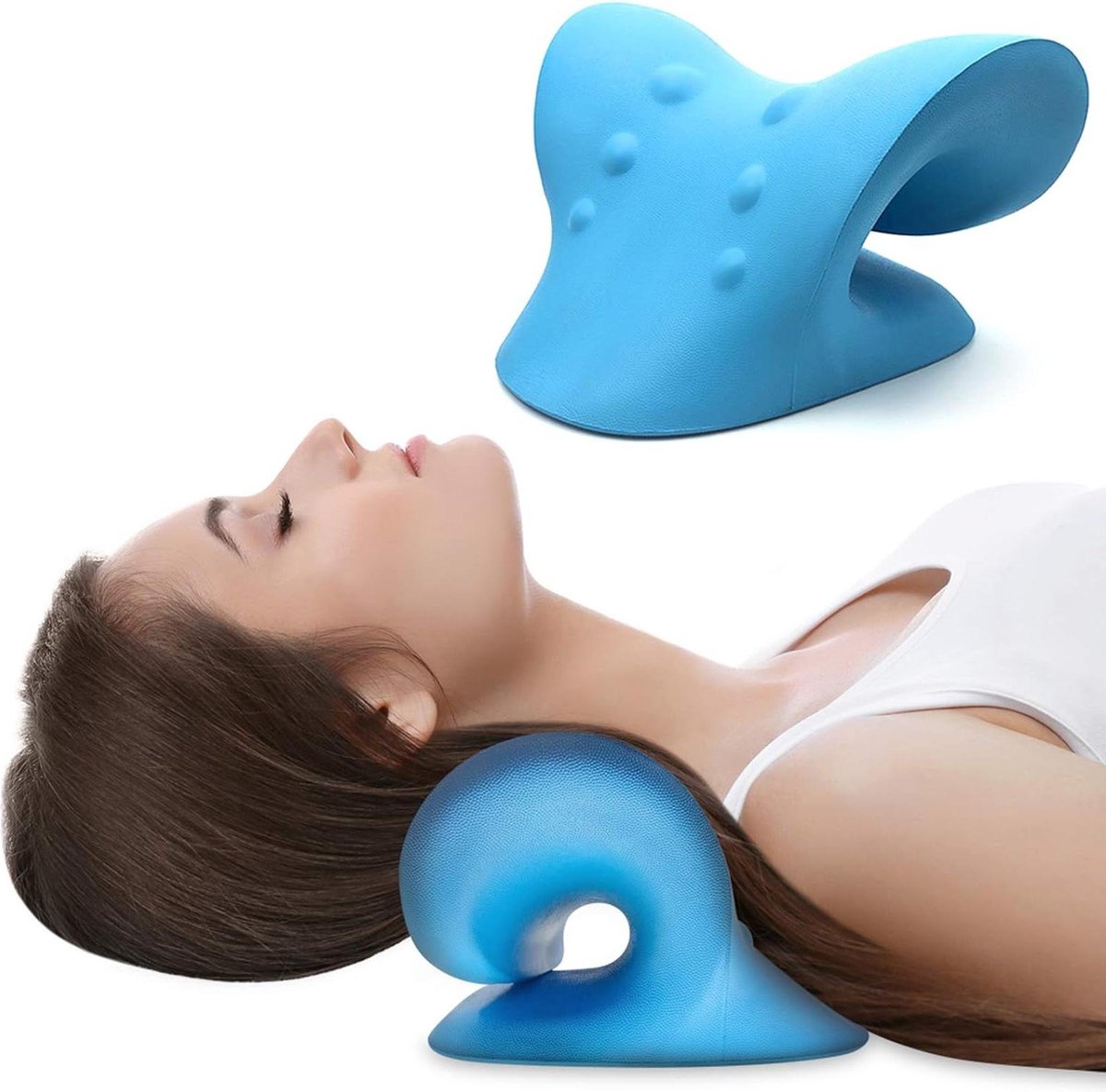 Nekkussen Draagbare Cervicale Tractie Pillow - Ergonomische Nekextractie Nekontspanner voor nekpijnverlichting