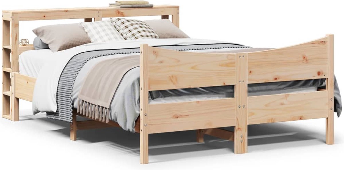 vidaXL - Bedframe - met - hoofdbord - massief - grenenhout - 120x200 - cm