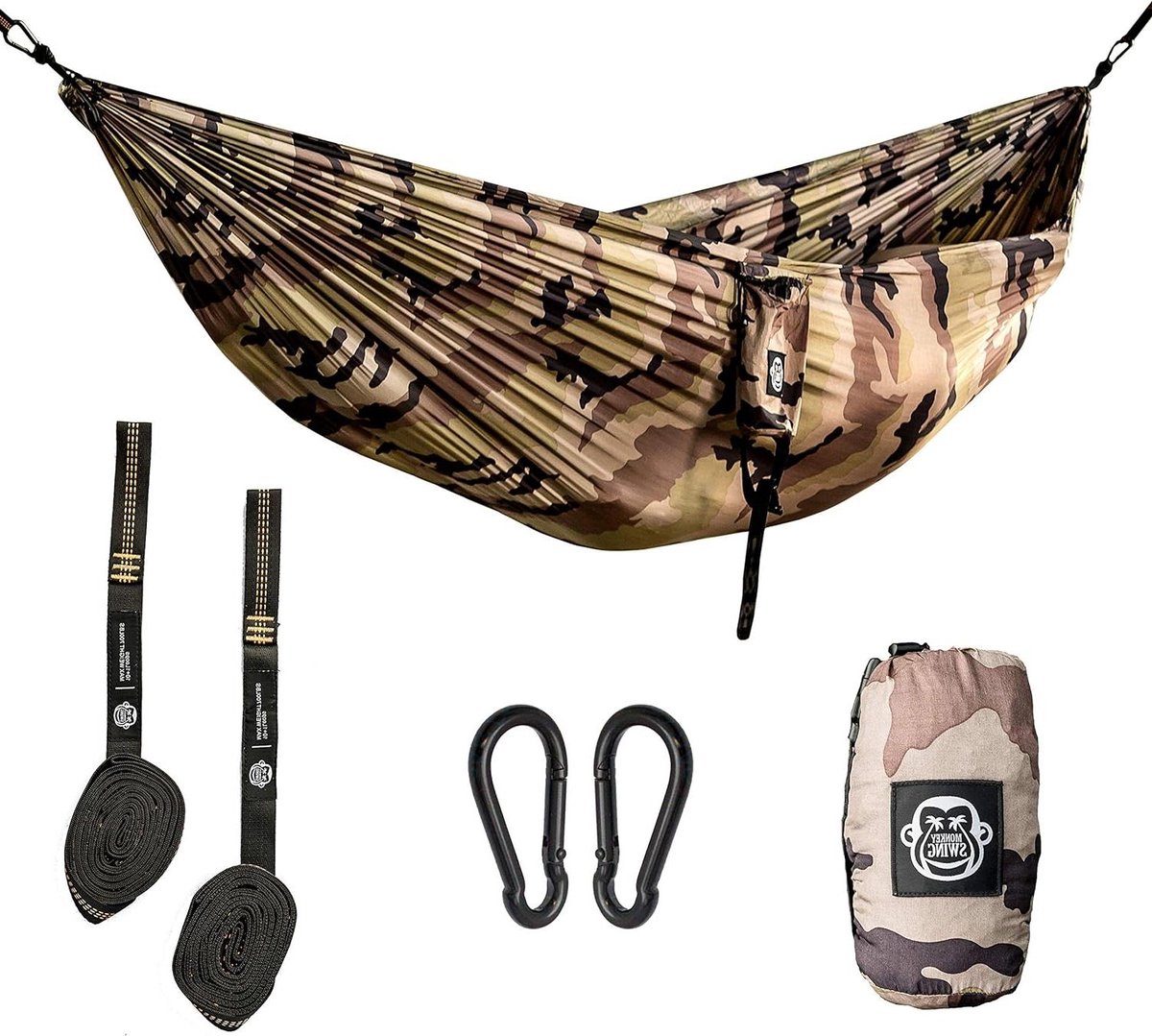 Hangmat ophangset 275 x 140 cm outdoor reizen trekking en camping reishangmat tuin strand