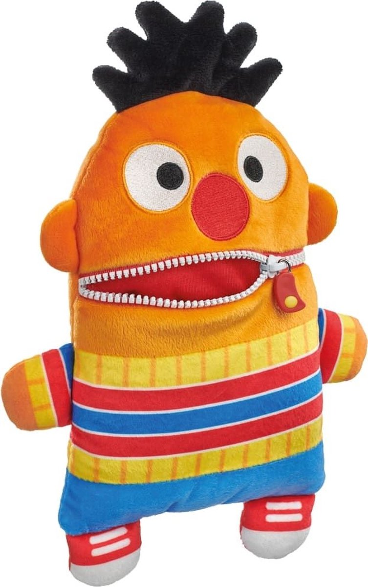 Schmidt Spiele Zorgenvriendje Ernie – Zachte Pluche Knuffel uit Sesamstraat met Ritssluiting-Mond om Zorgen op te Eten – Meerkleurig Knuffeldier voor Kinderen – Emotionele Ondersteuning en Troostvriend – Officiële Licentie – Perfect als Slaapknuffel — afbeelding 2