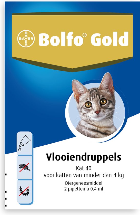 Bolfo Gold 40 Anti vlooienmiddel - Kat - 0 Tot 4 kg - 2 pipetten