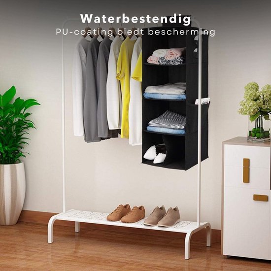 Cheqo® Hang Organizer - Kledingkast Organizer - Camping Kast Organizer - Hangorganizer - Tentorganizer 5 Vaks - Opvouwbare Opbergkast voor Caravan - Hangende Opbergzak Camping - Kledingkast Organiser - Hangend Opbergysteem - Hangende Kledingkast van Cheqo — afbeelding 3