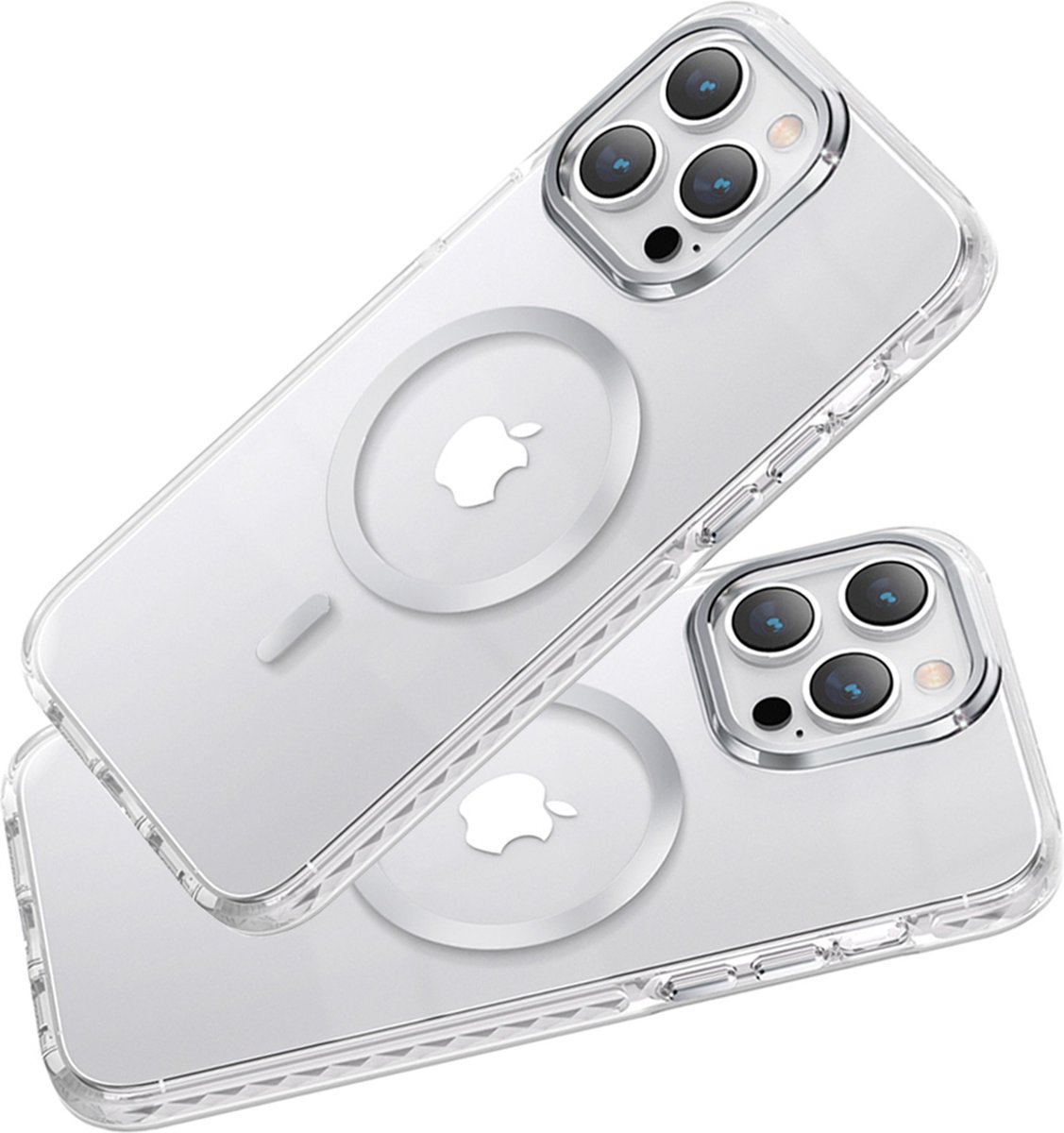 Kingxbar - PQY - Ice Crystal Series magnetisch hoesje voor iPhone - 14 - Plus - MagSafe - zilver