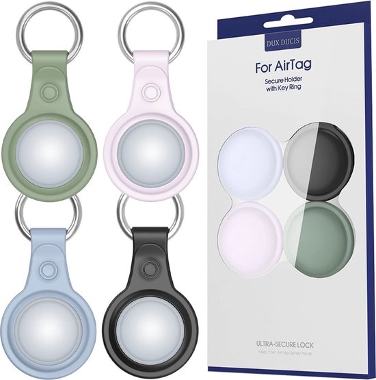 DUX DUCIS sleutelhanger Silicon 4 Pack siliconen hoesje voor AirTag - multi colour