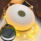 Waterdichte Draagbare Intrekbare Outdoor Solar String Lights - 3-in-1 Camping String Light met 8 Verlichtingsmodi (10m) - Buiten Zonne/USB Oplaadbare Tent Lamp