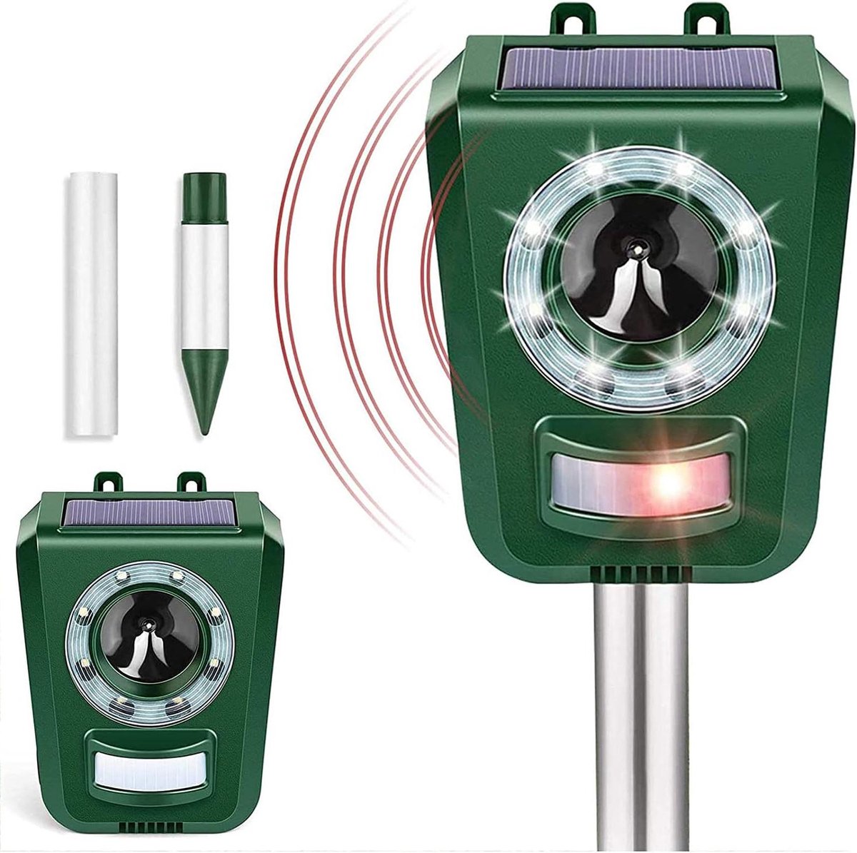 Kattenverjager Ultrasone Marterafweer 5 Modi Tuin Dierenverjager Outdoor Waterdicht - Kat Vos Hond Ree Vogel Konijn Eekhoorntje Schrik voor Tuin of Erf