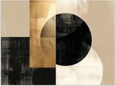 Poster 120x90 cm - Abstract - Modern - Zwart - Goud - Posters - Kamer decoratie - Wanddecoratie woonkamer - Muurdecoratie slaapkamer