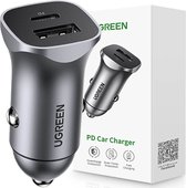 UGREEN 3.4A Autolader 30W Snellader met Power Delivery en Quick Charge