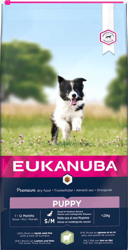 Eukanuba Puppy Small & Medium Breed Lam - Puppy-Hondenvoer - 12 kg