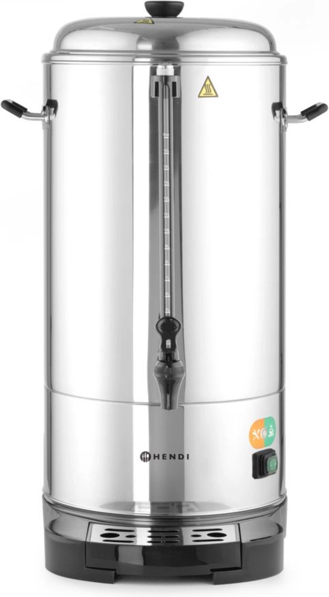Hendi Percolator 10 Liter - Dubbelwandig RVS - Koffiemachine Horeca - 38,6x39,3x(H)57,6cm