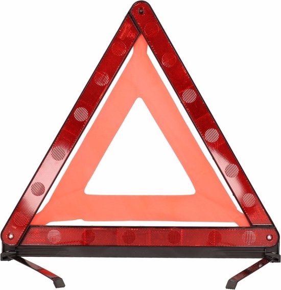 Lifetime opvouwbare gevarendriehoek – 42 x 35 cm – in bewaardoos – reflecterend