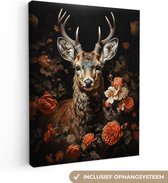 Peinture sur toile 90x120 cm - Tête d'animal de cerf - Accessoires de décoration de chambre - Peintures de tête de cerf de salon - Décoration murale murale de chambre - Décoration murale de cuisine - Toile murale d'intérieur - Maison de décoration