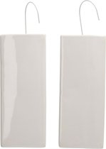 Bellatio design Waterverdamper radiator - 2x - dolomiet - wit - 8x20 cm - luchtbevochtiger radiator - verdampingsbakje
