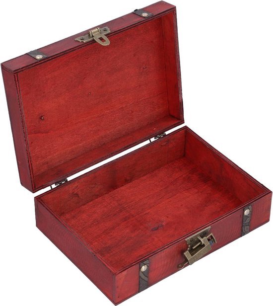 Handgemaakte decoratieve houten sieradendoos met gratis slot