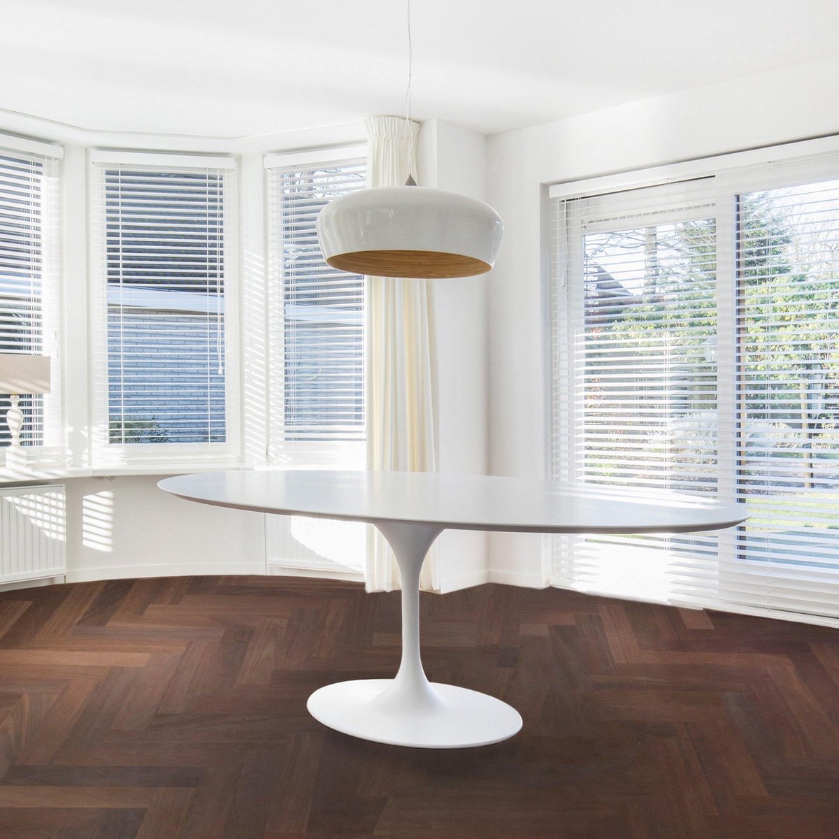 Flute Eettafel Wit Ovaal