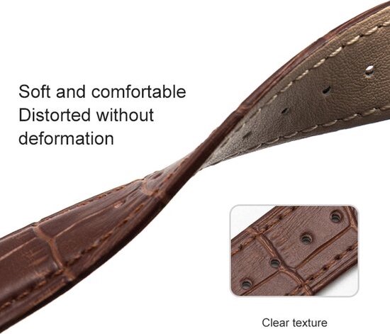 Bracelet de montre connectée By Qubix 22 mm - Compatible avec Garmin Forerunner 255 - Bracelet en cuir de crocodile - Rose - Compatible avec Garmin