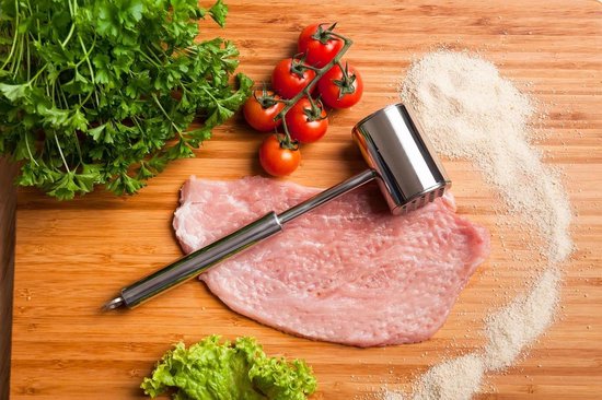 Vleespletter vleesklopper voor het plat maken van vlees - roestvrij