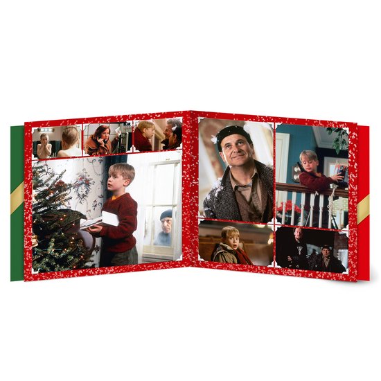 Dubbelzijdige hoes met kerstversiering. Op de ene kant kleine foto's van de film, waaronder een jongen bij een kerstboom en een kerstman. Op de andere kant grotere filmfoto's.