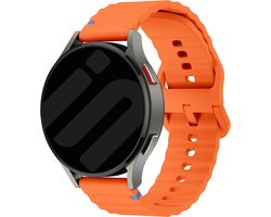 Strap-it Smartwatch bandje 20mm - Siliconen Wave bandje geschikt voor Samsung Galaxy Watch Active (2) / Watch 3 - 41mm / Watch 1 - 42mm / Gear Sport - Amazfit Bip / GTS - Polar Ignite / Unite / Pacer - oranje