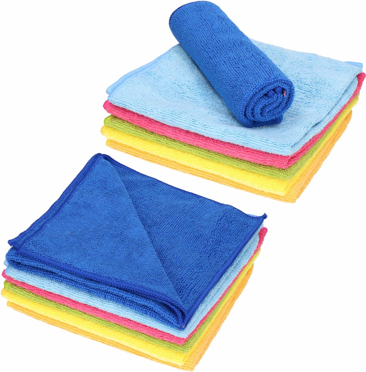 Goedkoopste Sorbo Microvezeldoeken gekleurd - 12x stuks - 40 x 40 cm - Vaatdoeken microvezel - Micorvezeldoekjes