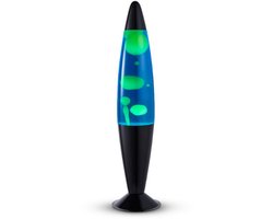 foto van Lighto Lavalamp - Blauwe Vloeistof met Gele Lava - voor Kinderen - Zwart