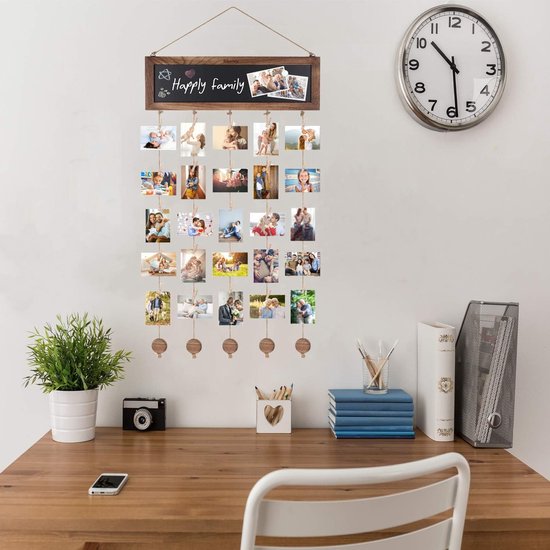 Foto Hanger, Kunstwerk Magnetische Houten DIY Fotolijst voor Kantoor voor Thuis(30cm, blue