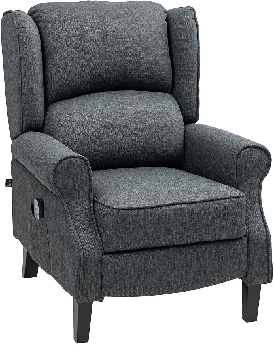 Merax Elektrische Relaxfauteuil met Massage Donkergrijs