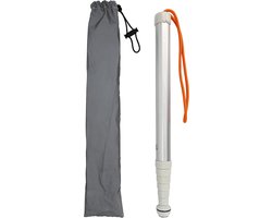 Telescopische blindenstok met opbergtas, 49 inch uitschuifbaar, antislip, schokbestendig en opvouwbaar, reflecterend telescopisch hulpmiddel voor slechtzienden