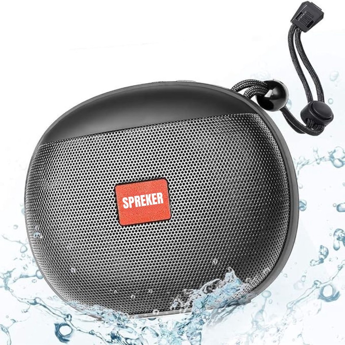 GTB® Douche Speaker - Badkamer Speaker - Douche Speaker Bluetooth - Zwart - 6cm x 13cm x 10cm