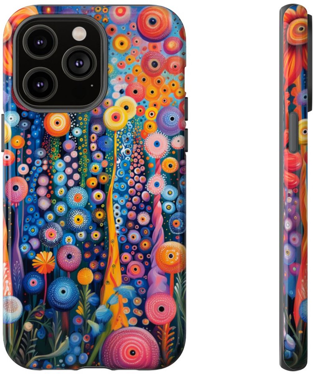 Levendig Abstract Bloemenpatroon – Telefoonhoesje Geschikt voor iPhone 14 Pro Max