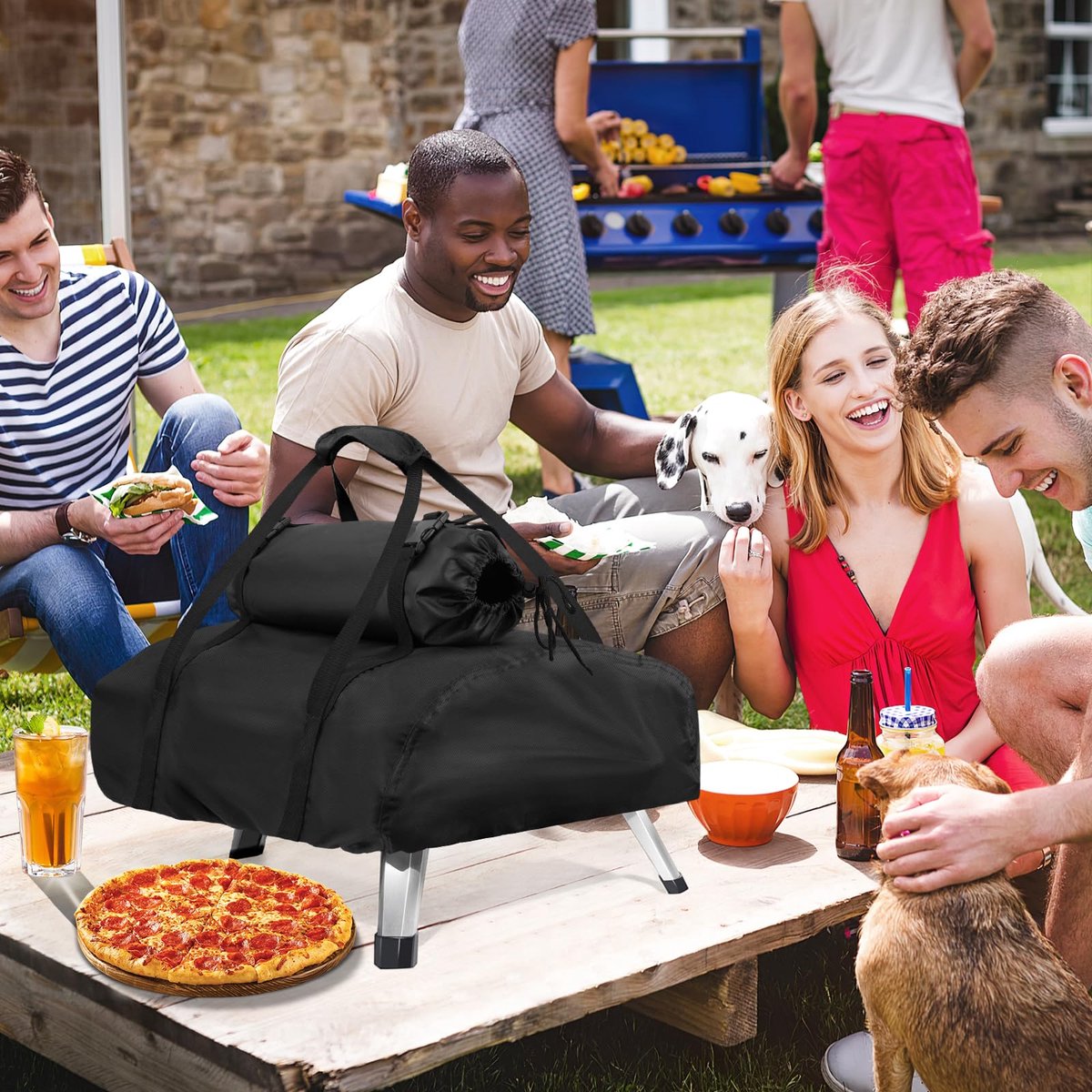 Pizzaoven Draagtas en Hoes - Voor Ooni Karu 12 - Met afneembare schoorsteentas - Van 500D Oxford doek - Voor buiten - 95 x 42 x 22 cm – foto 6