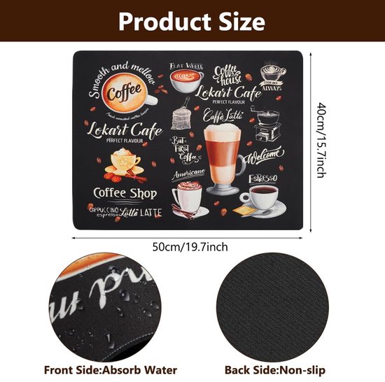 Schuifbak met wielen voor koffiemachines krasbestendig, 40 x 30 x 2 cm