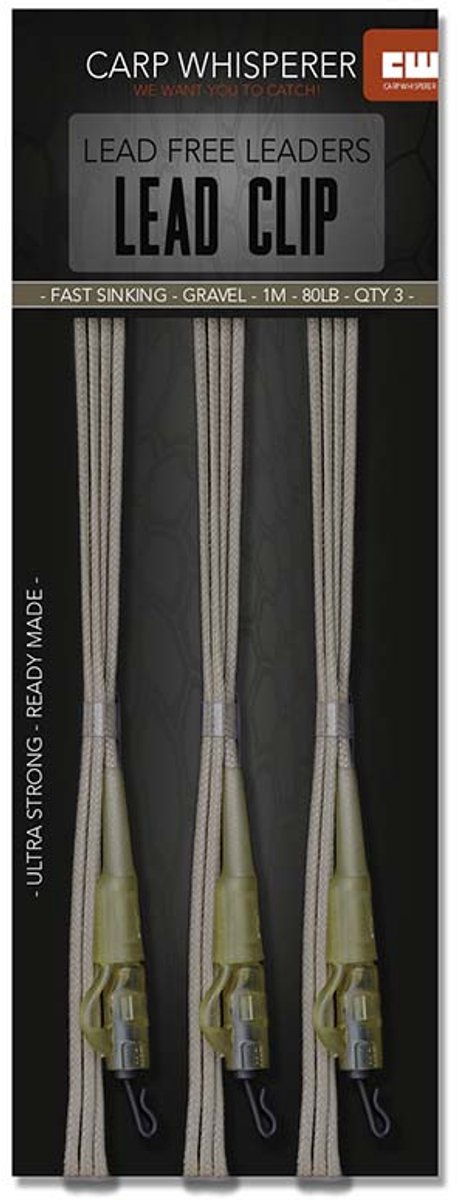 Carp Whisperer - Lead Clip leaders - 3 stuks - Weed van PB Products — afbeelding 3