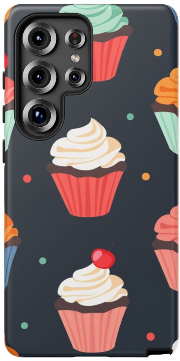 Vrolijk Cupcakepatroon – Telefoonhoesje Geschikt voor Galaxy S25 Ultra