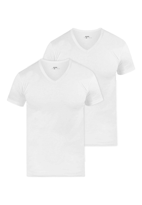 SNOCKS T-Shirt V-Hals Heren Nieuwe Pasvorm - V-Neck Onderhemd - V-Hals Shirt - Biologisch Katoen - Extra Lang - 3 Stuks