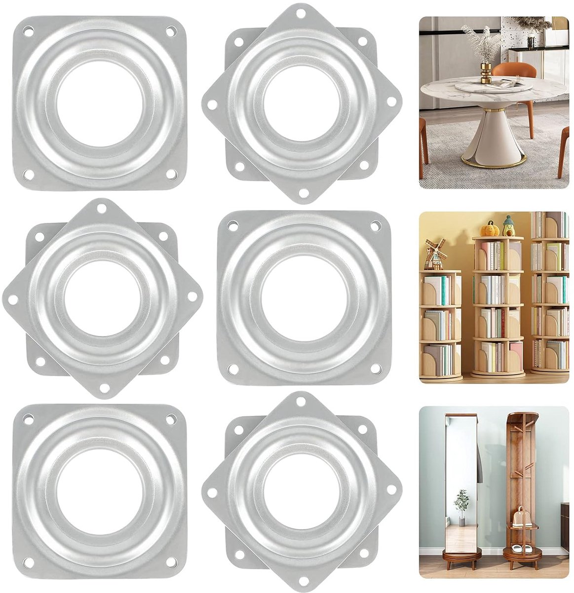 Lazy Susan Hardware - Roterende Draaitafel - 1 stuk - Staal - 72 x 72 mm