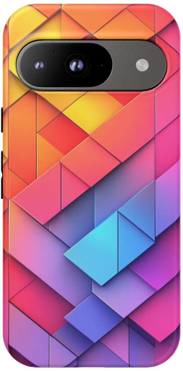 Kleurrijk Geometrisch Patroon – Telefoonhoesje Geschikt voor Pixel 9
