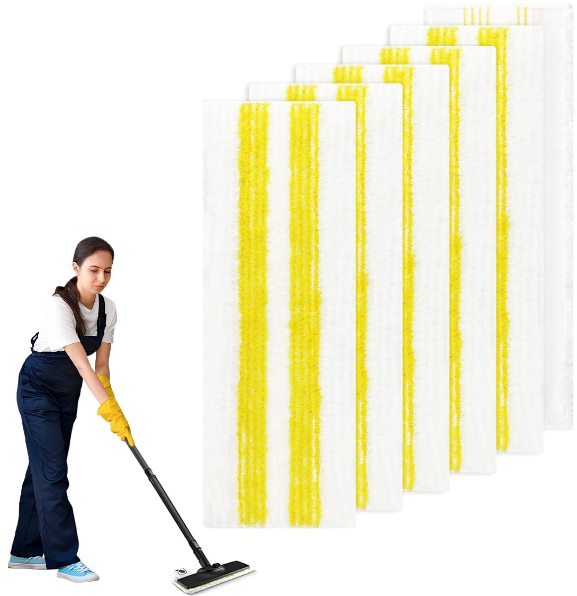 Stoomreiniger mondstuk - microvezel - set van 6 - 34,5 x 12 cm