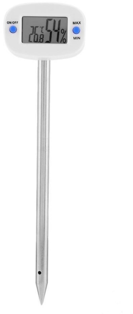 Bodemtemperatuur- en vochtigheidsmeter van roestvrij staal, mini-temperatuur- en vochtigheidsmeter met sonde voor temperatuur