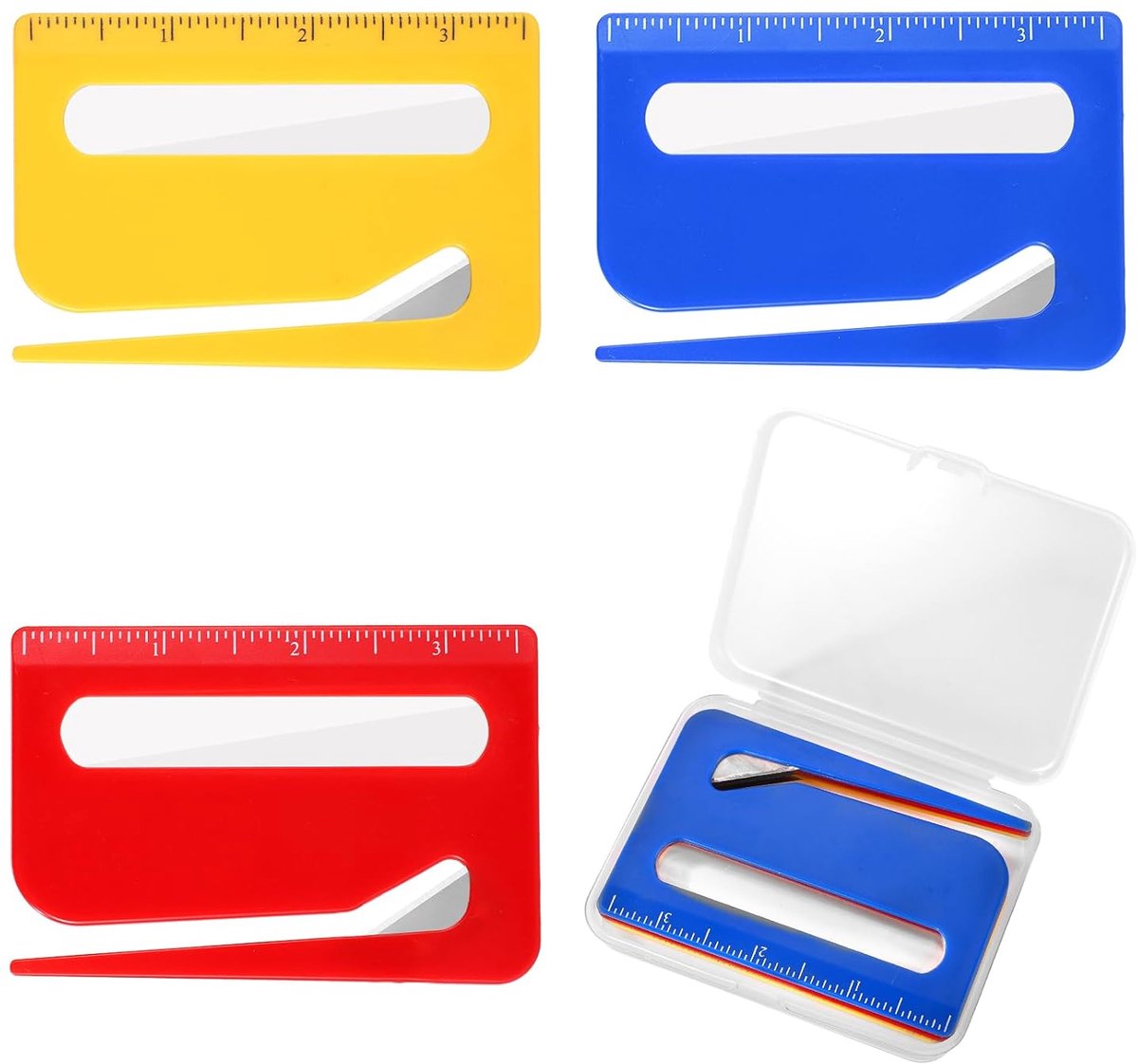 Envelopopener set - multifunctioneel - 3 stuks - transparant geval - duurzaam