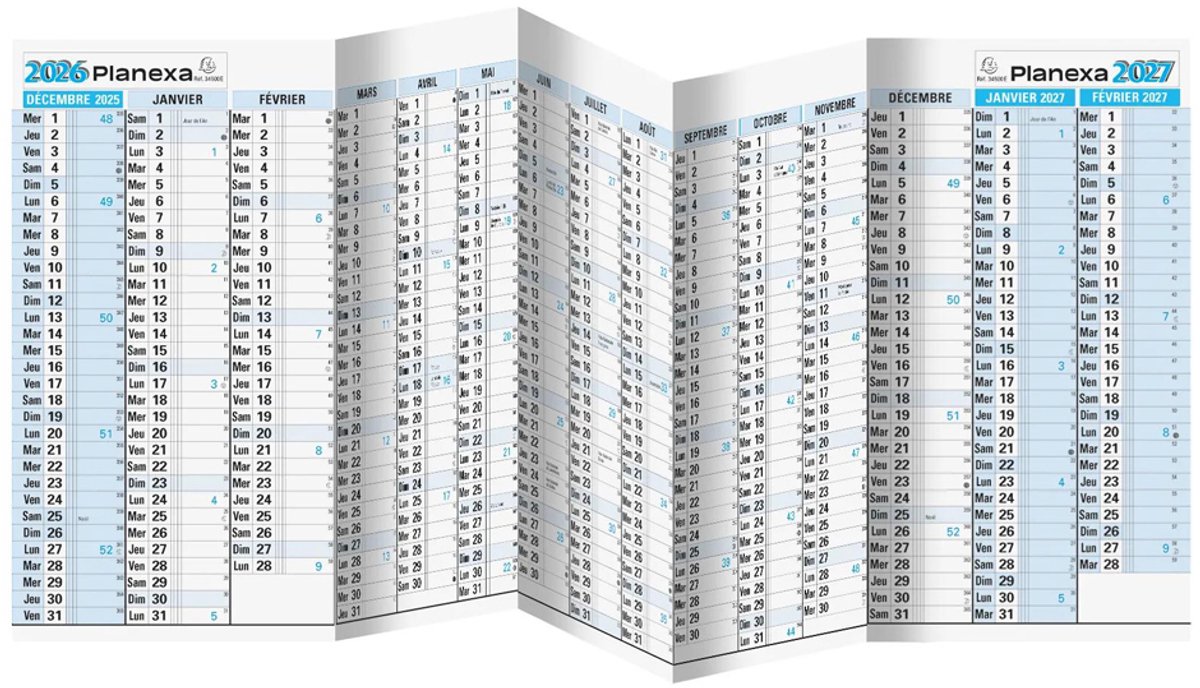 EXACOMPTA Jaarplanner PLANEXA 2026 wandkalender 15 maanden
