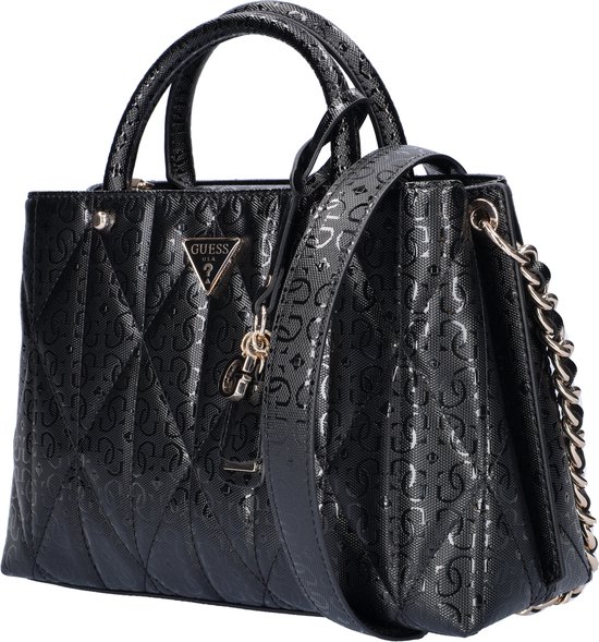 GUESS sac à main sac à épaule bandoulière Aldina Girlfriend Satchel Black noir