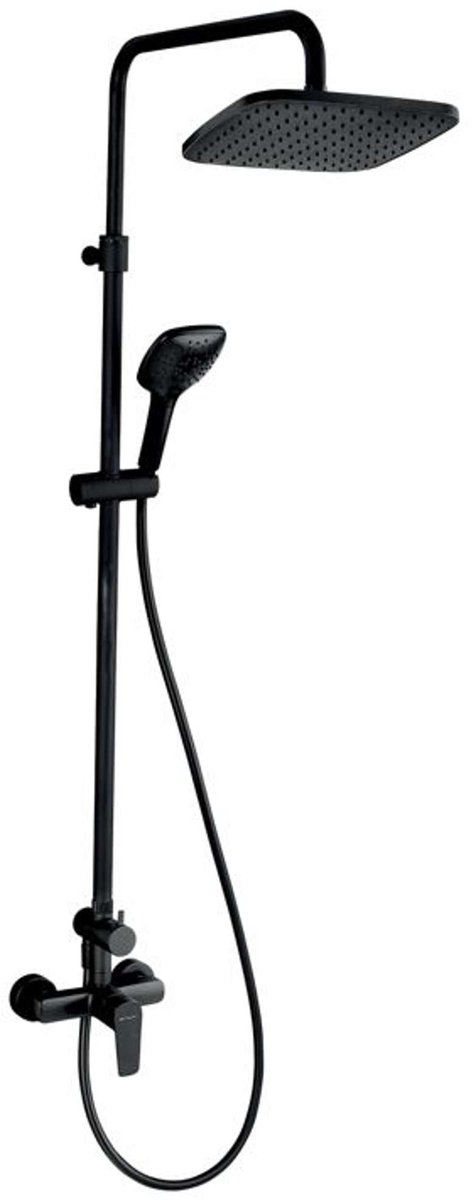 Novaservis Metalia 58 - Doucheset 23x23 cm, 3 jets, mat zwart SET071/58,5