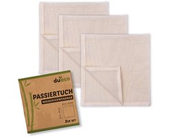 DuEco kaasdoek voor kaasmaken en biologische notenmelk - Multifunctionele kaasdoek voor zelfgemaakte kaas, bessen, vruchtensap en groentesap. Ongeveer 50 x 50 cm