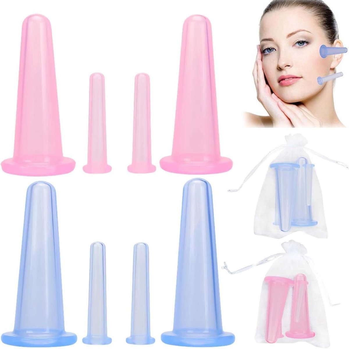 Cellulite Massage Apparaat - Massage Apparaat - Anti Cellulitis Apparaat - Cupping Cups - Blauw en Roze
