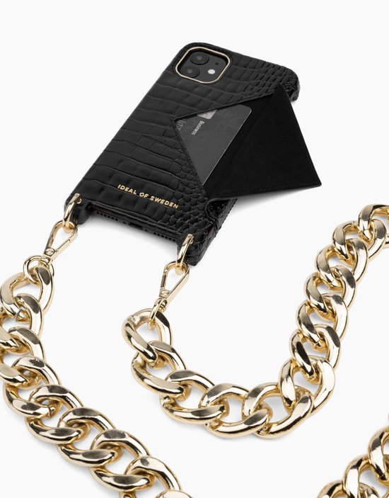 iDeal of Sweden Statement Phone Collier Case Chain pour iPhone 11/XR Neo Noir Croco