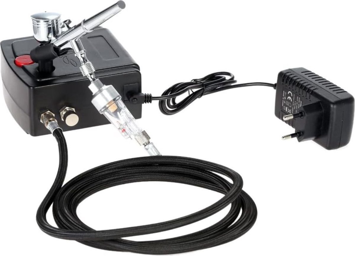 Thuys – Airbrush Set Met Compressor – Pistool – 240 Volt – ‎11 x 5.7 x 11.5 cm – Zwart